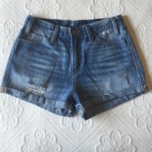 Levi’s - High Waist Distressed Jean Shorts